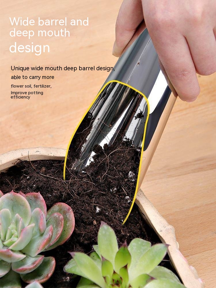 BowLift | Stainless Steel Scoop for Potting Soil – Robust Planting Scoop for Garden and Balcony