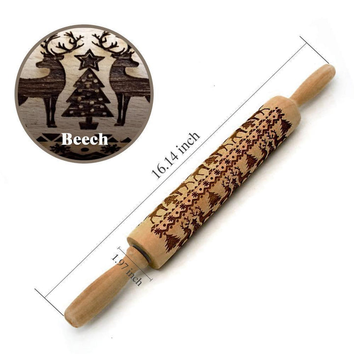Christmas Embossing Rolling Pin | Bowlift