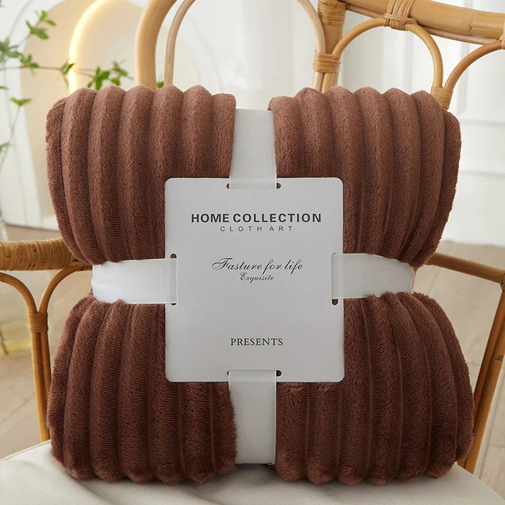 BowLift | Wide Striped Flannel Fleece Blanket - CozyStripe