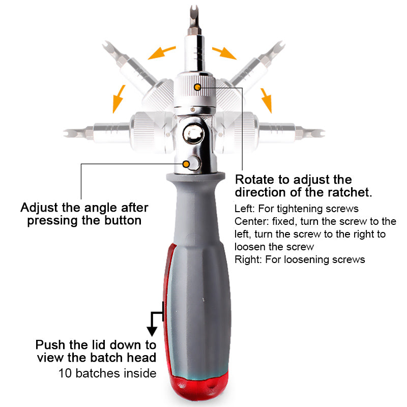 BowLift | 10 In 1 Ratchet Multitool Screwdriver Set