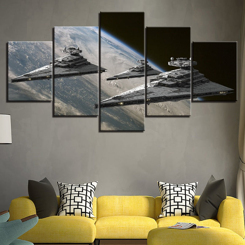 5 Piece Amazing View From Space - Canvas Wall Art Painting | Bowlift