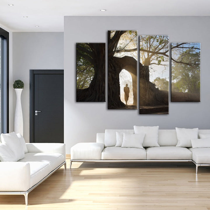 4 Piece Lone Man Nature - Canvas Wall Art Painting | Bowlift