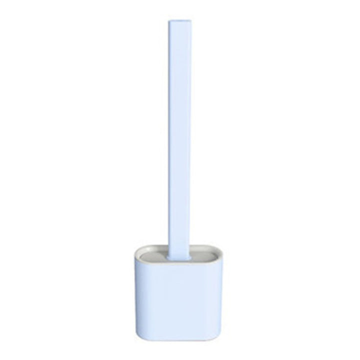 BowLift | Silicone Bathroom Toilet Brush and Holder Set, with Non-Slip Long Plastic Handle, Bendable Brush Head and Wall-Mounted Design