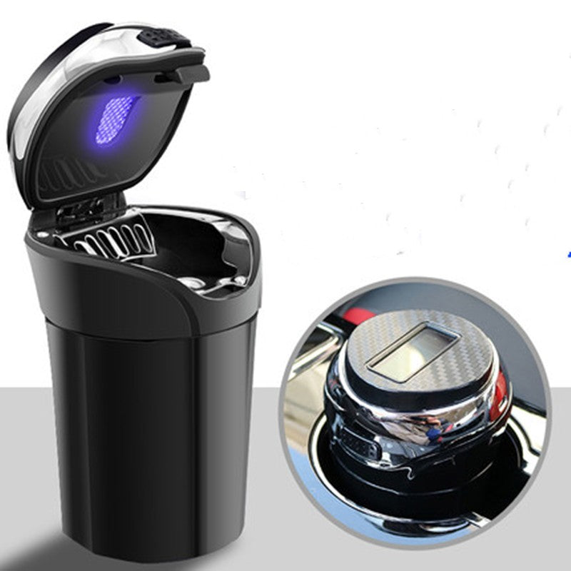 BowLift | Detachable Stainless Steel Car Ashtray with Lid and LED Light, Powered