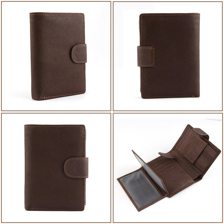 Vintage Leather PU Wallet with three compartments and multiple slots | Bowlift