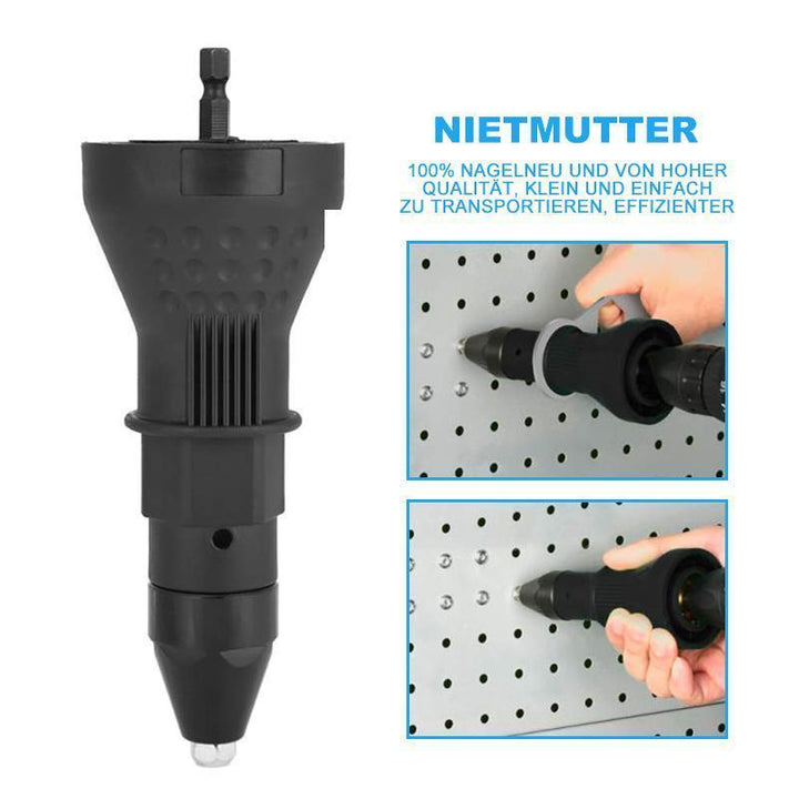 Removable rivet gun drill adapter | Bowlift