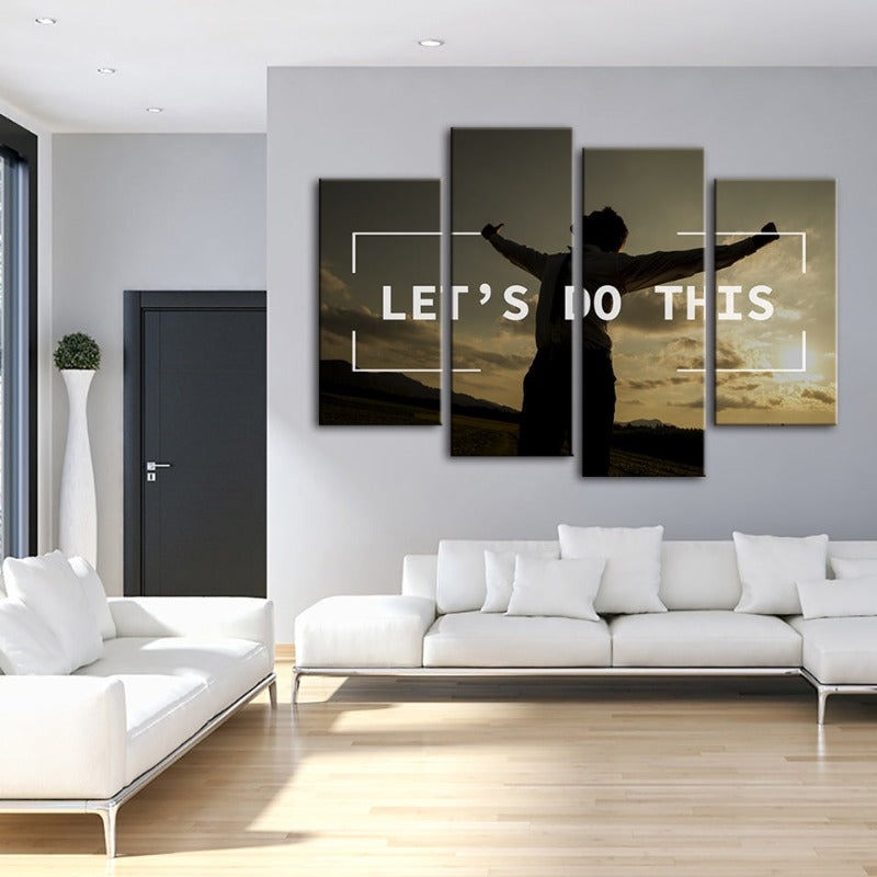 4 Piece Let's Do This - Canvas Wall Art Painting | Bowlift
