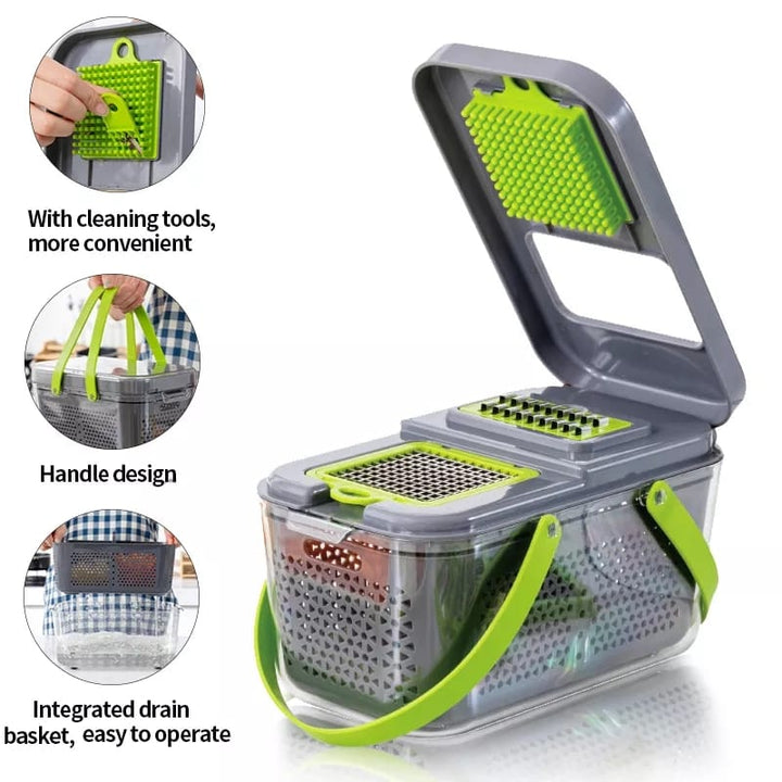Vegetable Chopper Colander Basket Cutter Bowlift