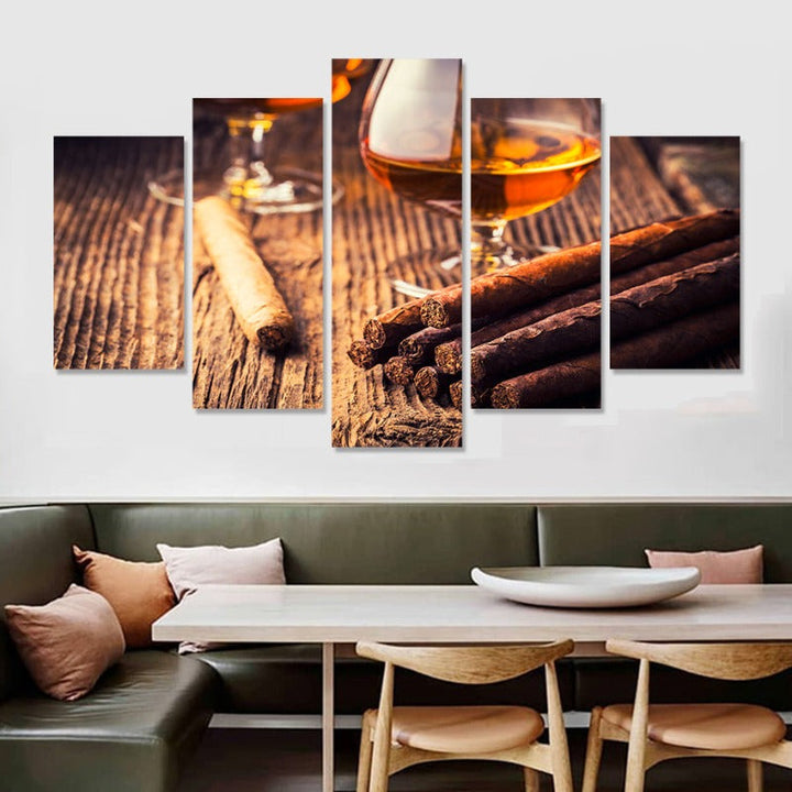 5 Piece Brown Modern Art - Canvas Wall Art Painting | Bowlift