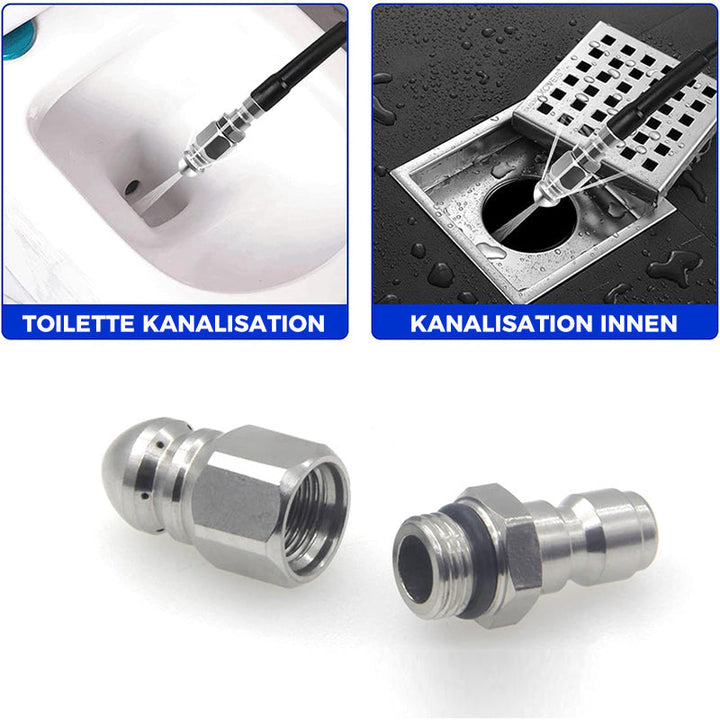 High pressure nozzle made of stainless steel for unclogging wastewater pipes | Bowlift