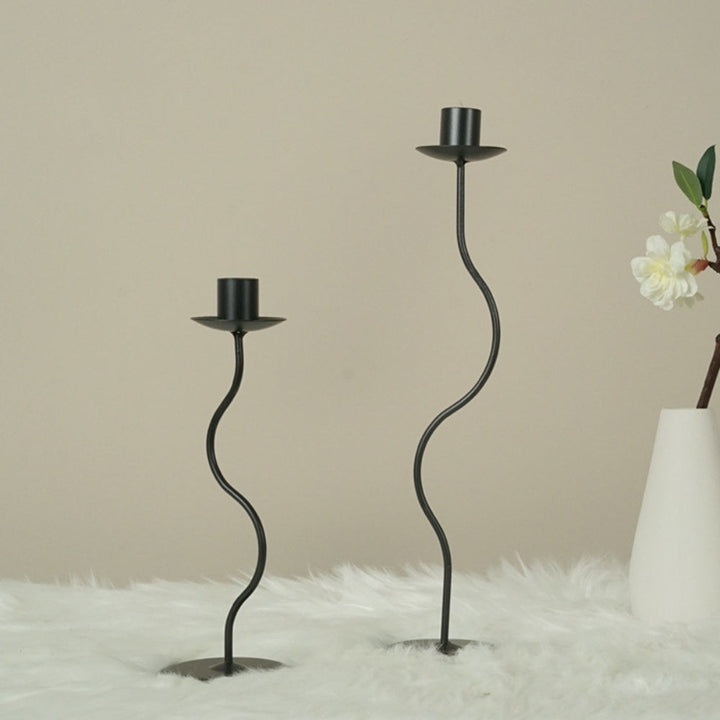 BowLift | Sculpted Wavy Iron Candle Holder