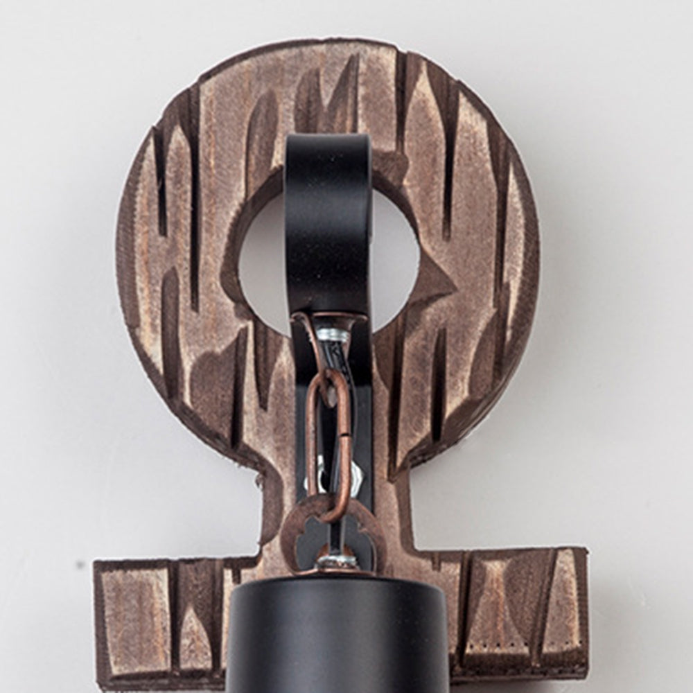 BowLift | Vintage Anchor LED Wall Light - Industrial Metal & Wood for Dining Room/Living Room