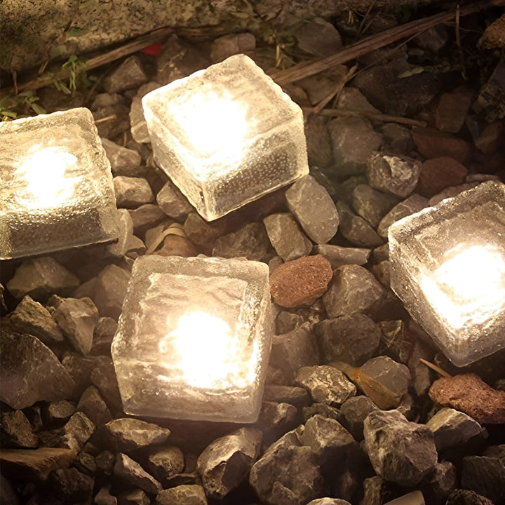 Square Creative Ice Bowliftock LED Waterproof Smart Solar Outdoor Lighting | Bowlift