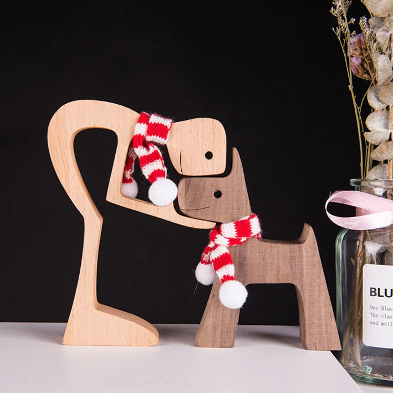 Gift For Pet Lovers - Wood Sculpture Table Ornaments - The Love Between You And Your Fur-Friend | Bowlift