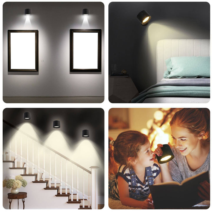 BowLift | LED Wall Lamp - Rechargeable, Magnetic & Dual-Sided Lighting for Indoor Use