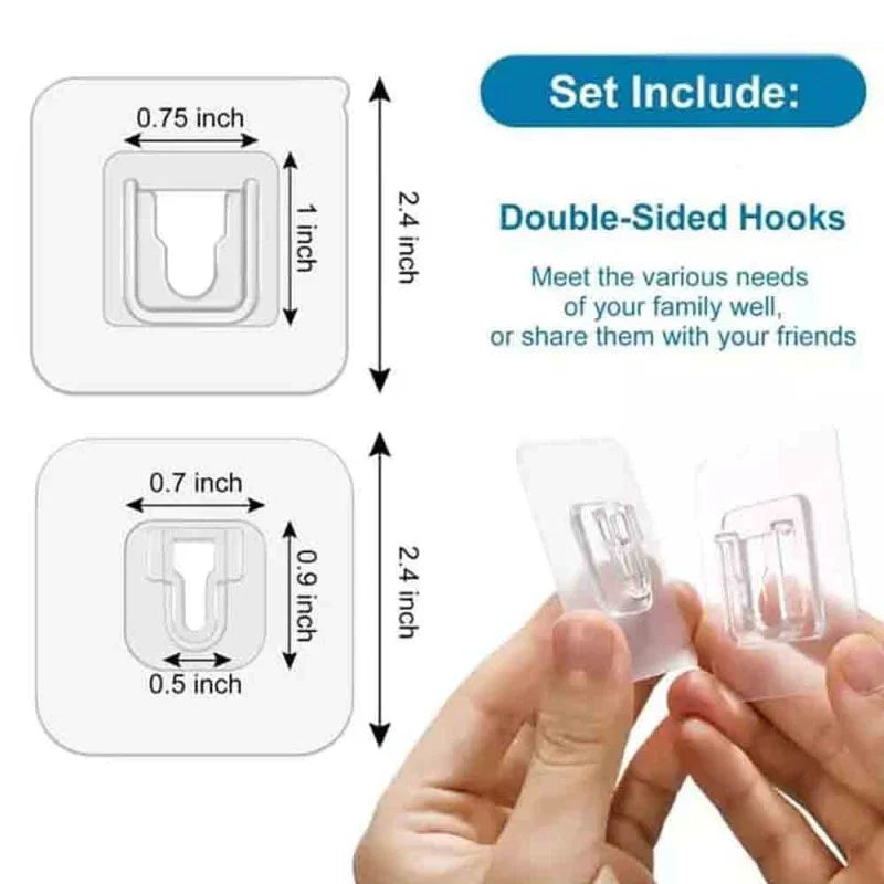 5 Pc Double-Sided Adhesive Wall Hooks Bowlift