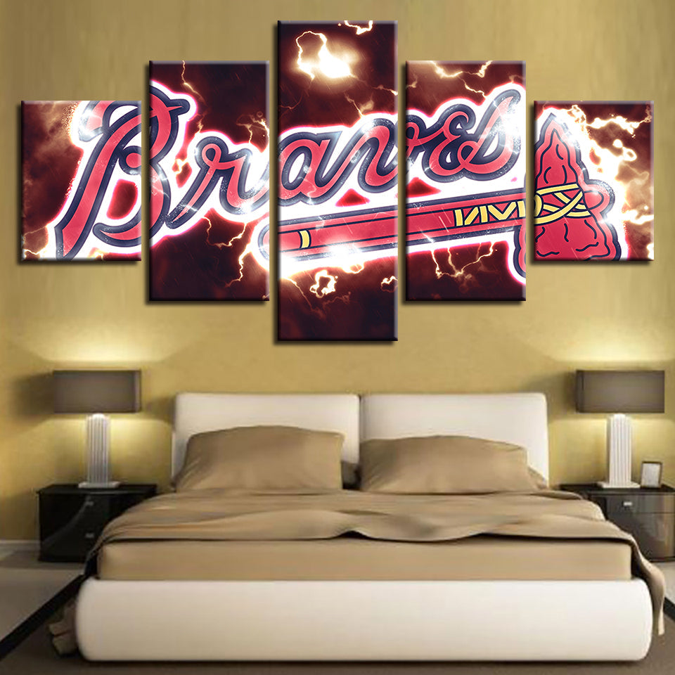 Dynamic Braves Logo 5 Piece - Canvas Wall Art Painting | Bowlift