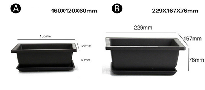 BowLift | Rectangular Flower Planter with Saucer for Balcony