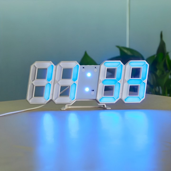 BowLift | Modern 3D-LED Wall Clock Black | Digital Kitchen Clock Eye-Catcher