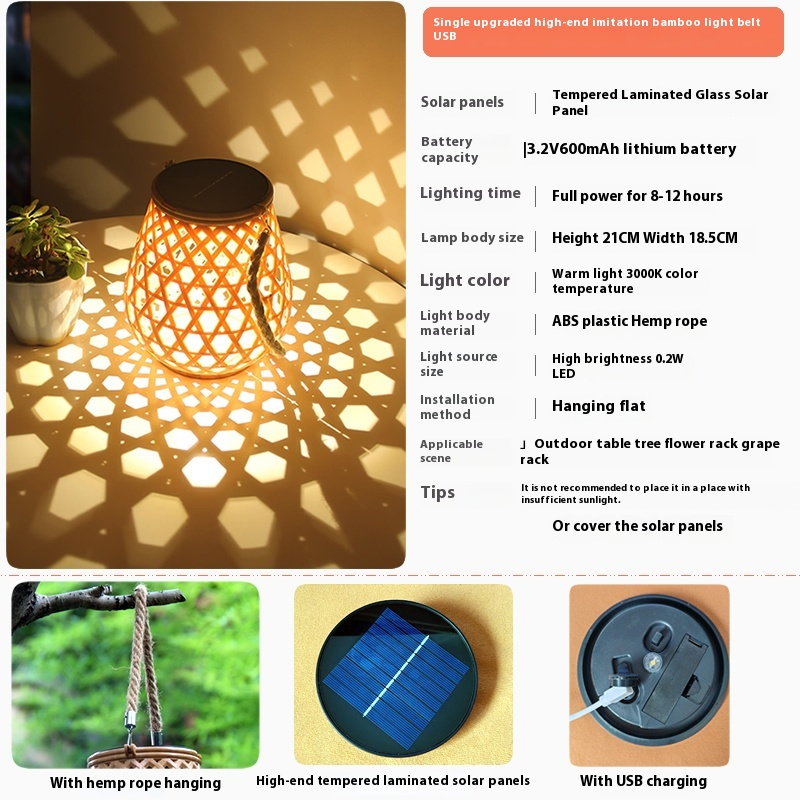 BowLift | Solar LED Rattan Lantern – Large Outdoor Lighting in Oval Design for Garden and Terrace