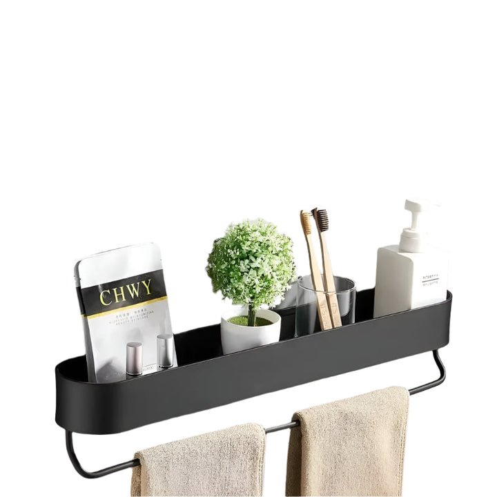 Elegant bathroom shelf with towel holder Bowlift