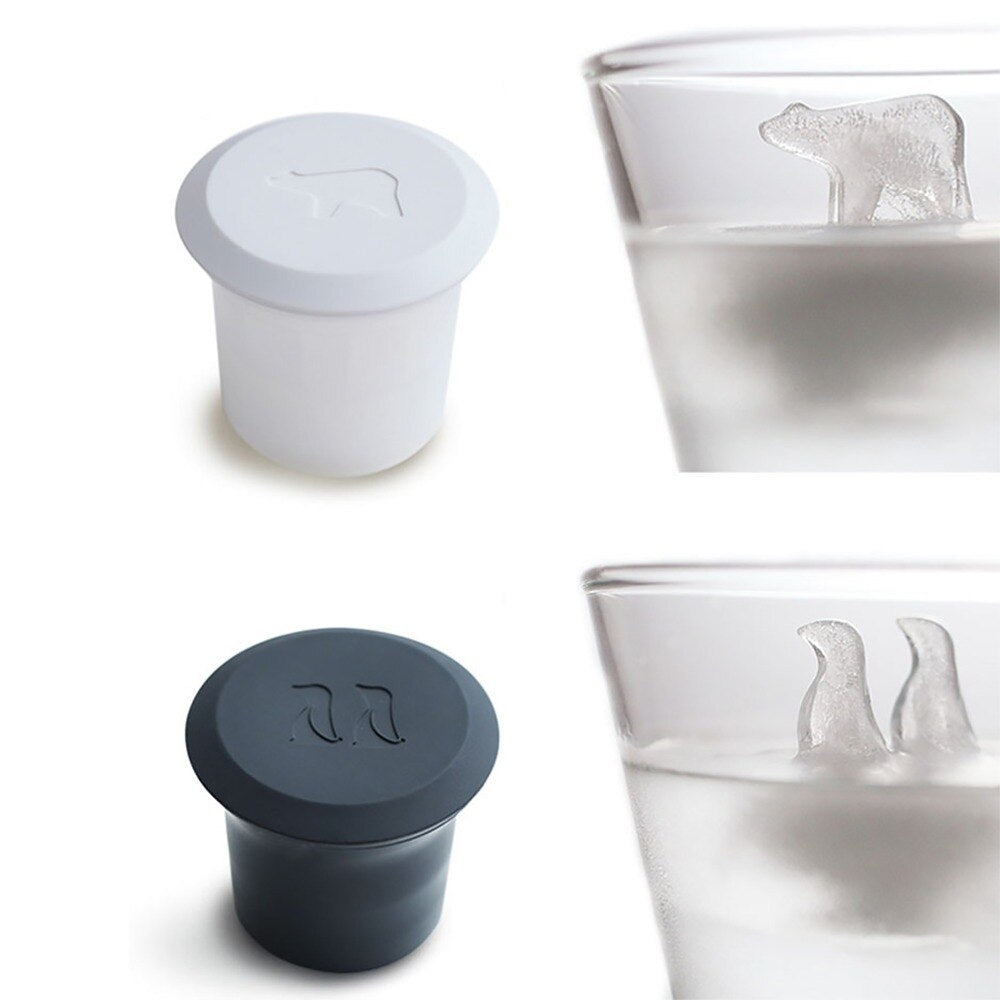 BowLift | 2pcs Polar Bear and Penguin Silicone Ice Cube Mold Maker