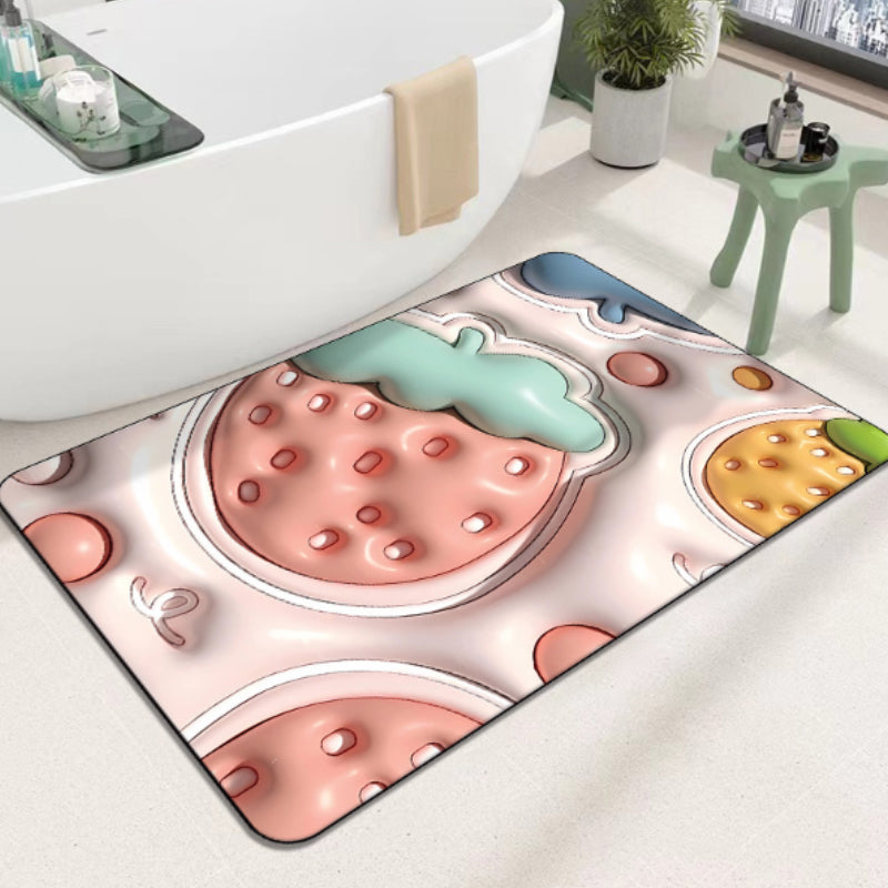 BowLift | 3D flower soft diatom mud absorbent floor mat