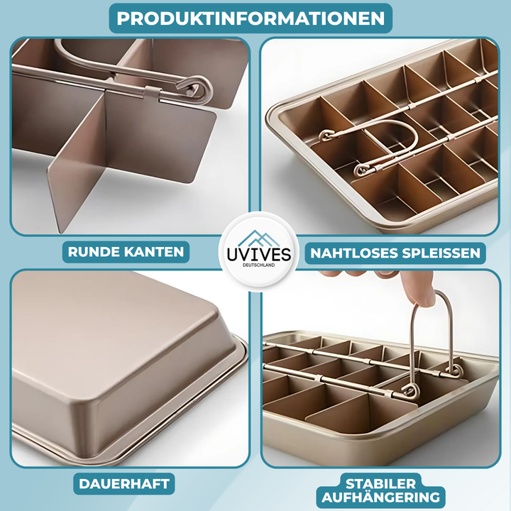 BowLift | Non-Stick Baking Pan with Divider | 18 Perfect Portions | Even Heat Distribution | CookieCraft