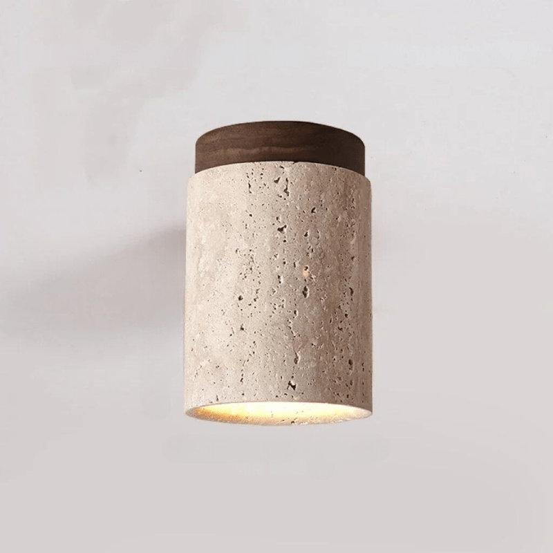 BowLift | Travertine ceiling light - Refined elegance - Soft light - Unique design