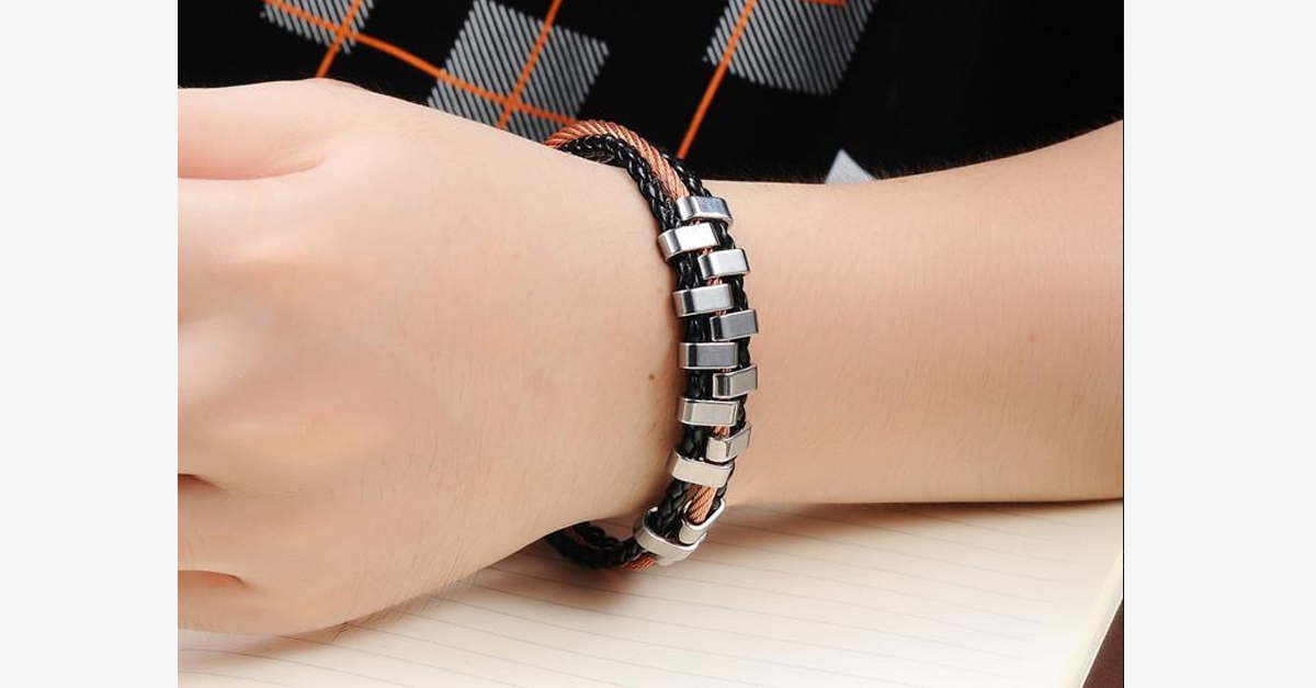 BowLift | Rough Tracks Stainless Steel Men's Bracelet