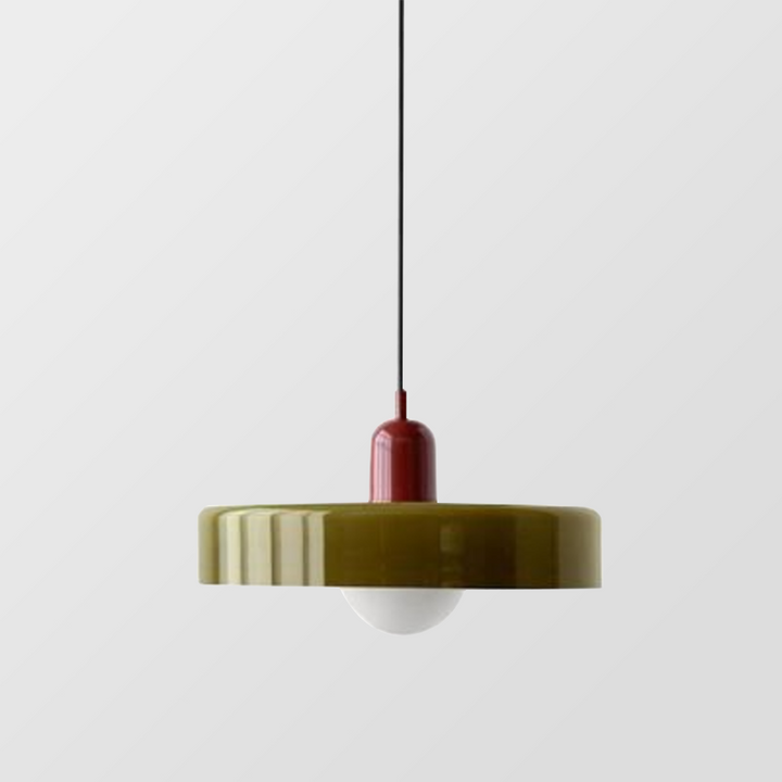 BowLift | Coloured Glass Pendant Light – Elegant Bauhaus-Style Hanging Lamp for Living Room & Dining Area