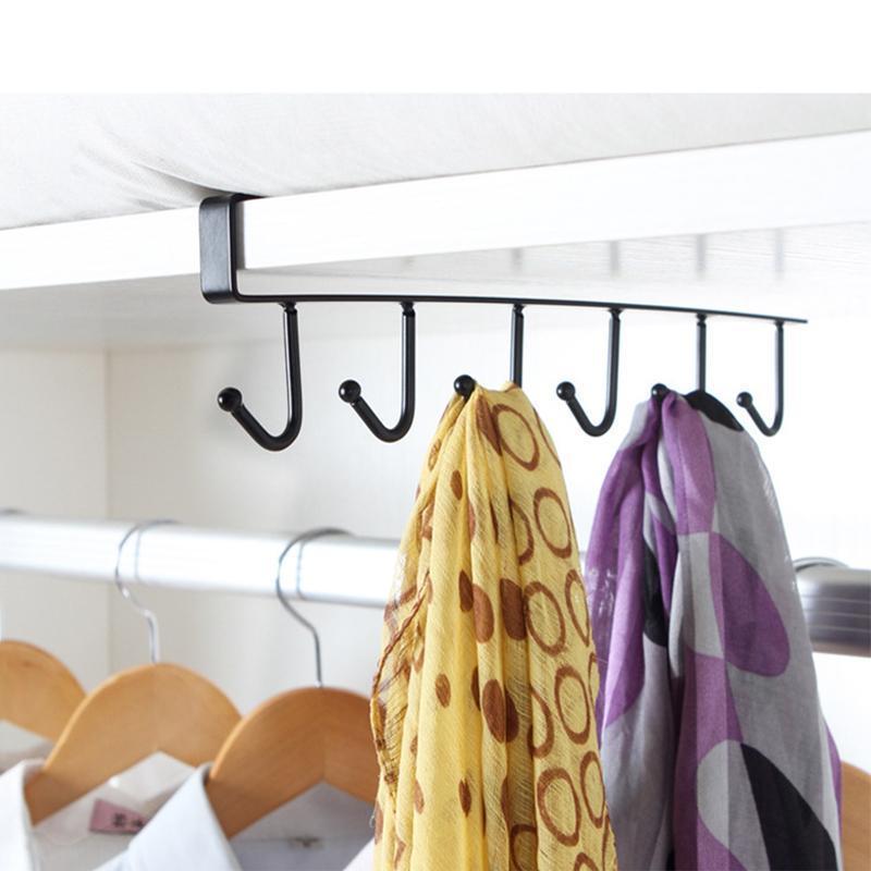 BowLift | 6 Hook Under-Cabinet Hanging Shelf