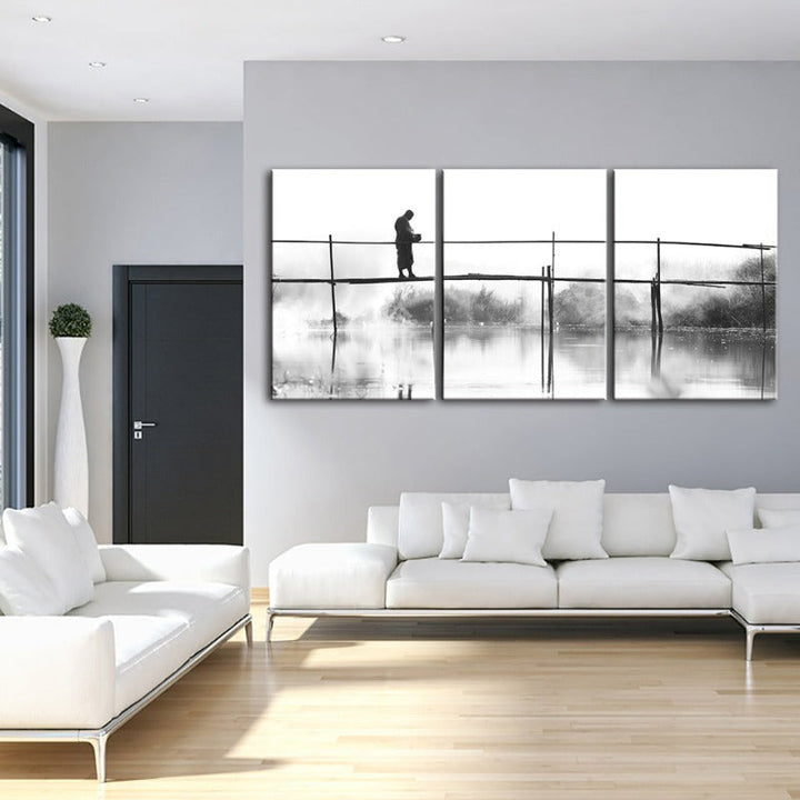 Water Bridge-Canvas Wall Art Painting 3 Pieces | Bowlift