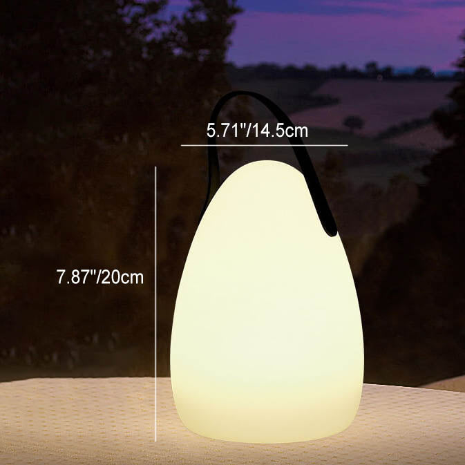 Modern Simplicity Plastic Round Square Hand LED Table Lamp For Outdoor Patio | Bowlift