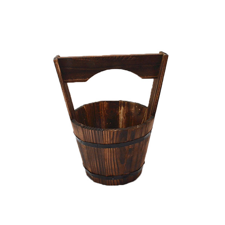 BowLift | Wooden Bucket Planter in Barrel Design for Garden and Terrace – Decorative Flower Pots made of Wood