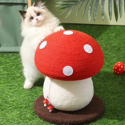 Sisal Fly Agaric Mushroom Cat Scratching Post Bowlift