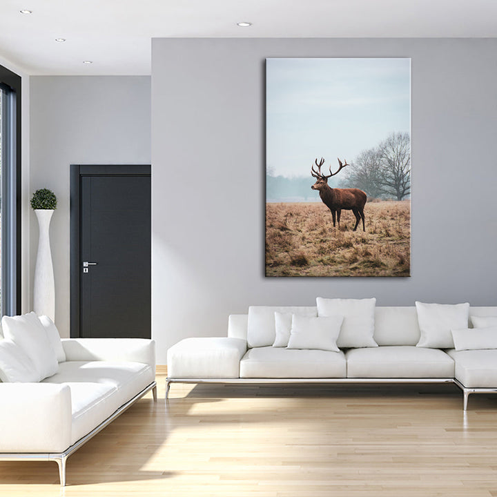 Regal Deer in the Plains - Canvas Wall Art Painting | Bowlift