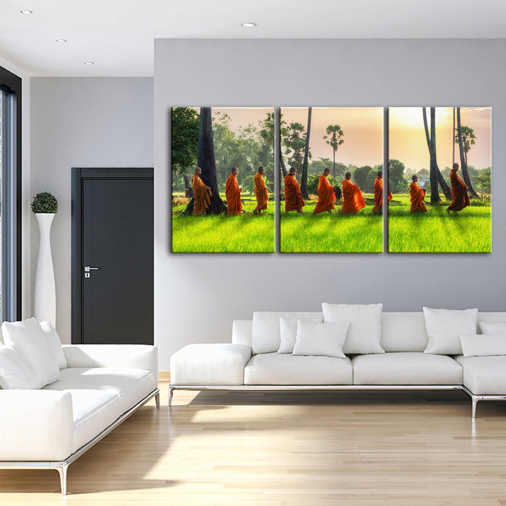 Morning Walk 3 Piece - Canvas Wall Art Painting | Bowlift
