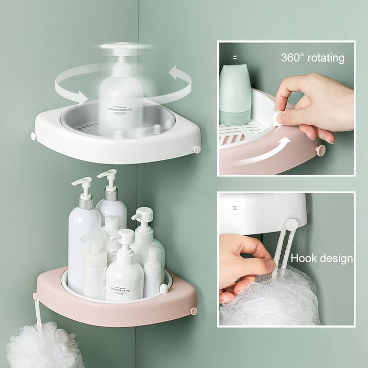 Bathroom Corner Rotatable Shelf | Bowlift