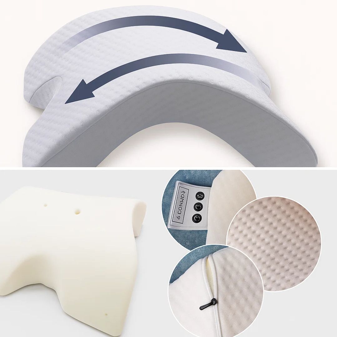 Spine Relief & Posture Alignment – Contour Memory Foam – Pain-Free Deep Sleep Support Bowlift