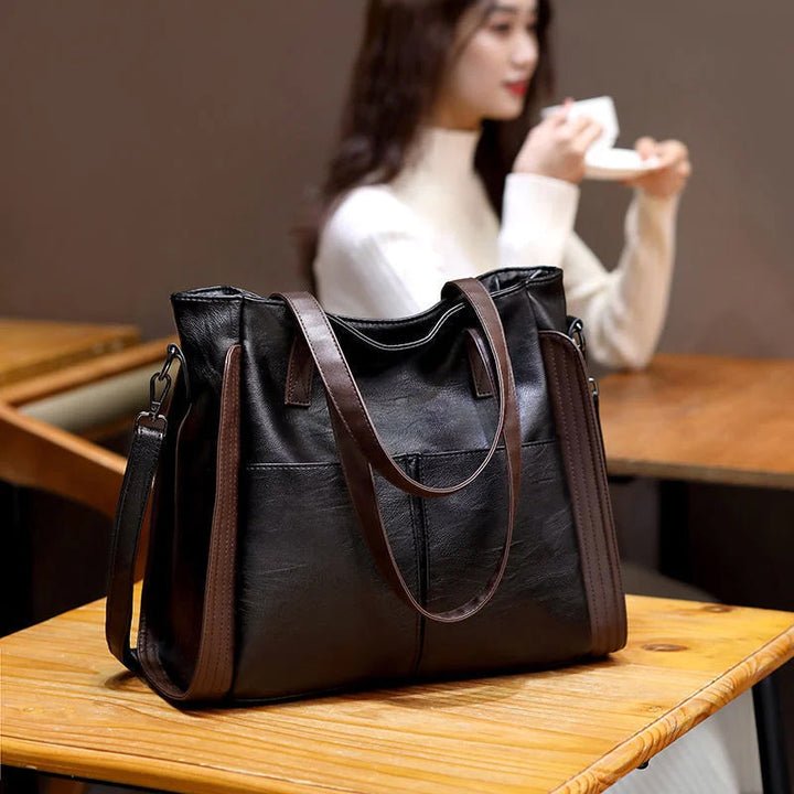 Women's tote bag made of soft leather with large capacity | Bowlift
