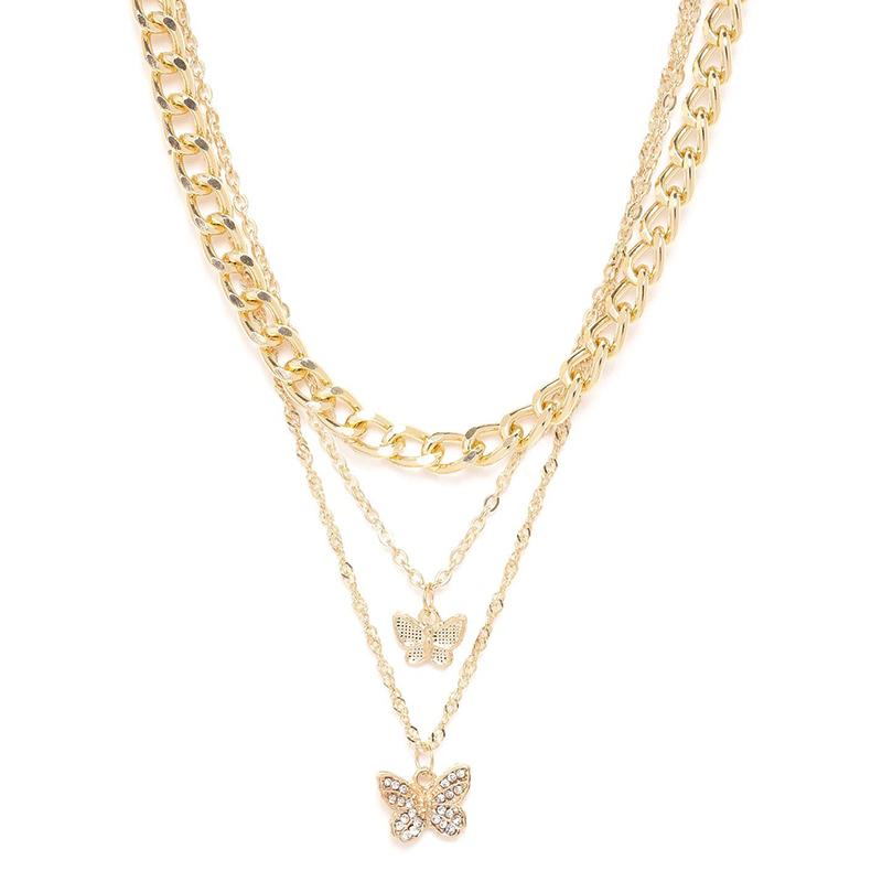 BowLift | Stacked Butterfly Pendant Necklace