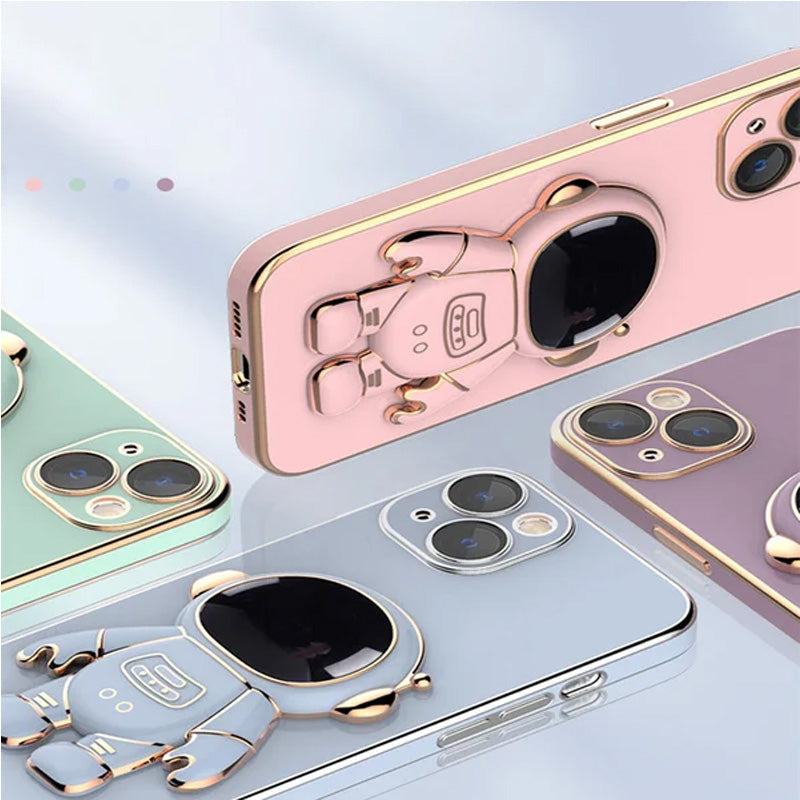 BowLift | 6D Plating Astronaut Hidden Stand Case Cover For IPhone