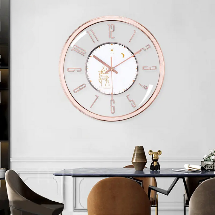 Luxurious silent wall clock – Modern design with large dial for living room | Bowlift