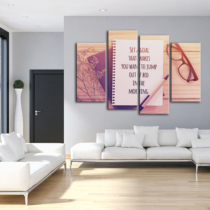 Set A Goal 4 Piece - Canvas Wall Art Painting | Bowlift
