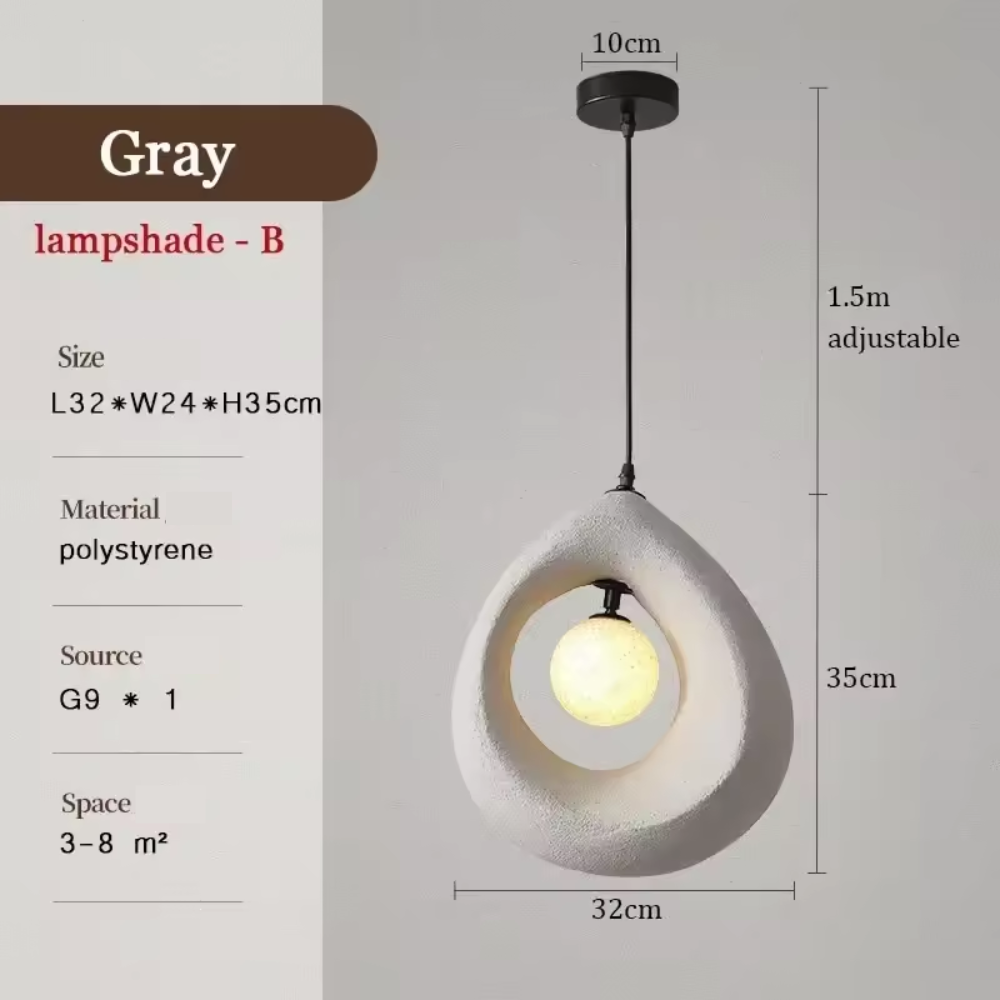 BowLift | Japanese Wabi Sabi Pendant Lamp with Minimalist Design
