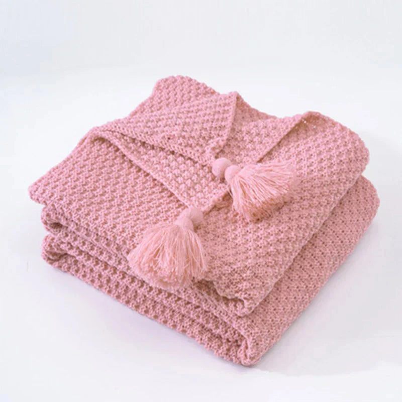 BowLift | NordiWrap Knitted Wool Blanket with Tassels | Nordic Design | Cozy & Elegant | Perfect for Home