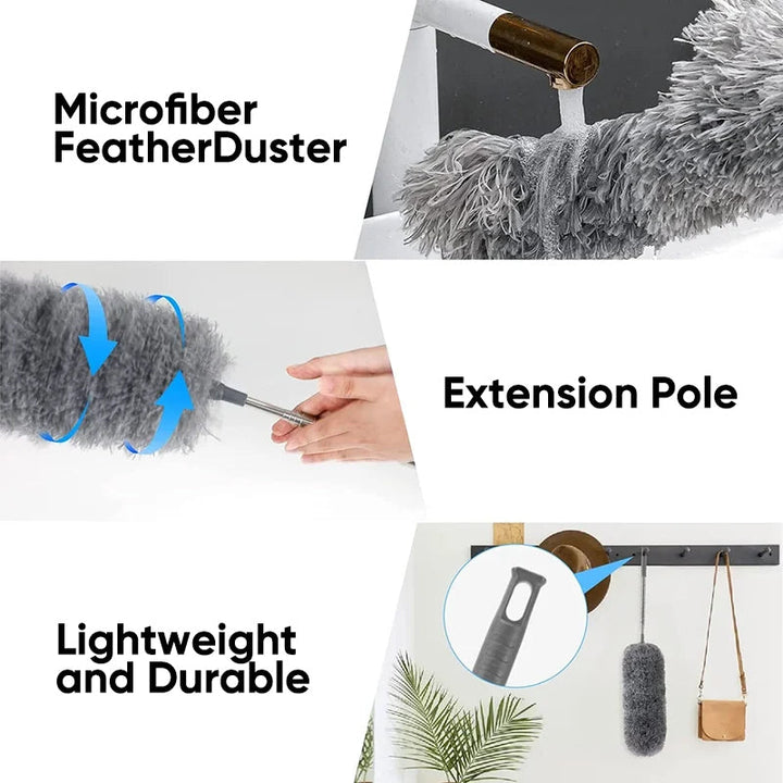 Retractable Washable Curved Microfiber Duster | Bowlift