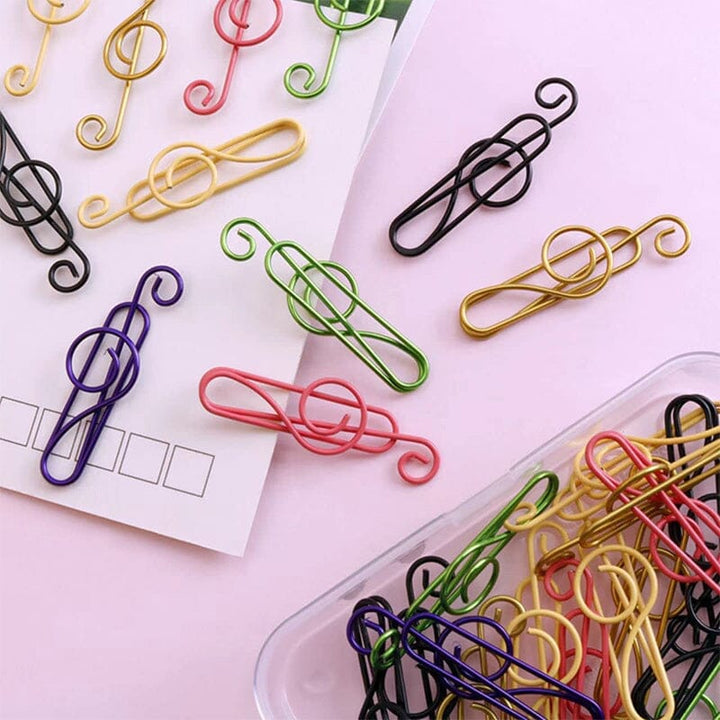 Music Multicolored Metal Paper Clips | Bowlift