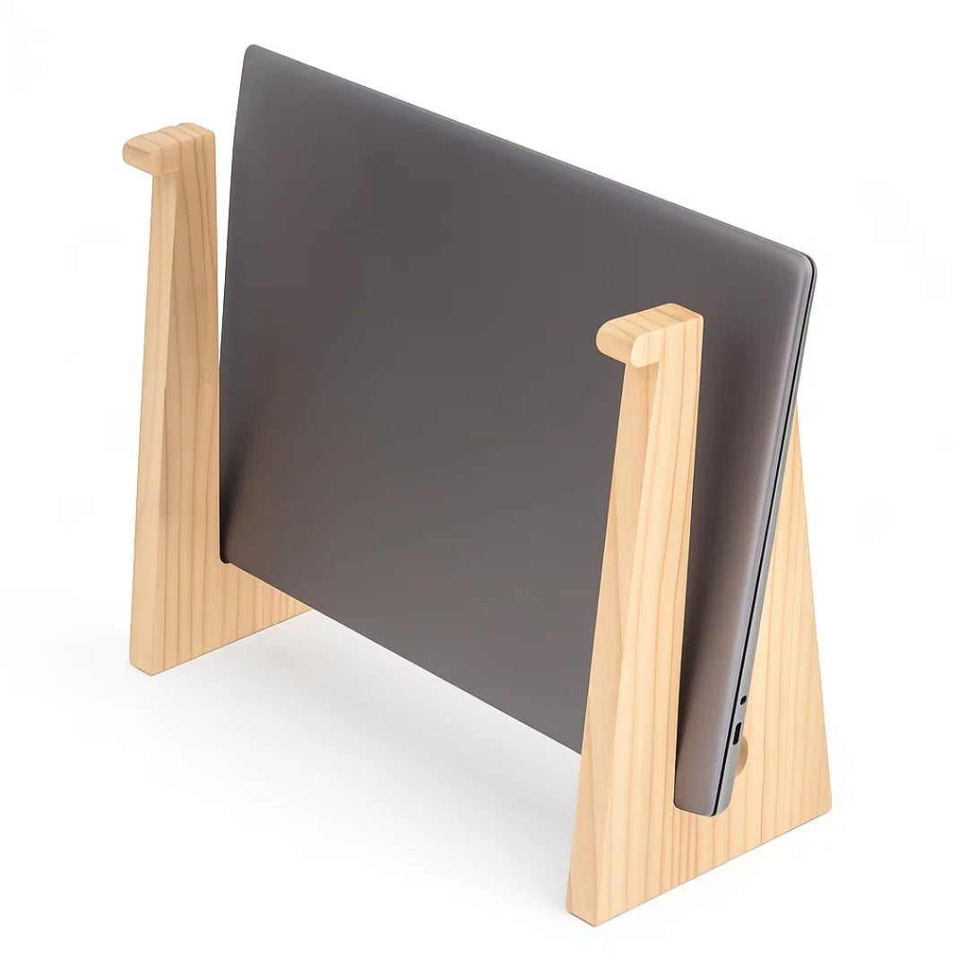 Ergonomic Neck Support – Ventilated Natural Wood – Prevents Overheating – Ideal for Home & Office Use Bowlift